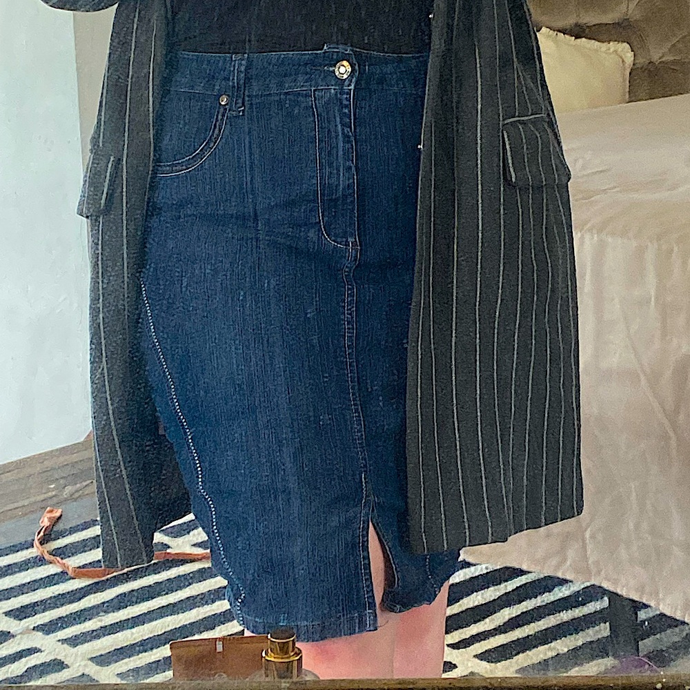 Denim Skirt, with front slit
